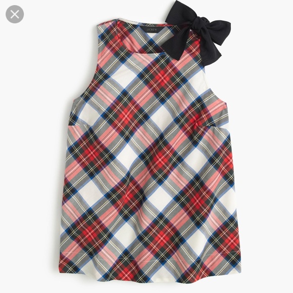 J. Crew Tops - J.Crew Tartan Plaid Blouse bow tie shoulder 2